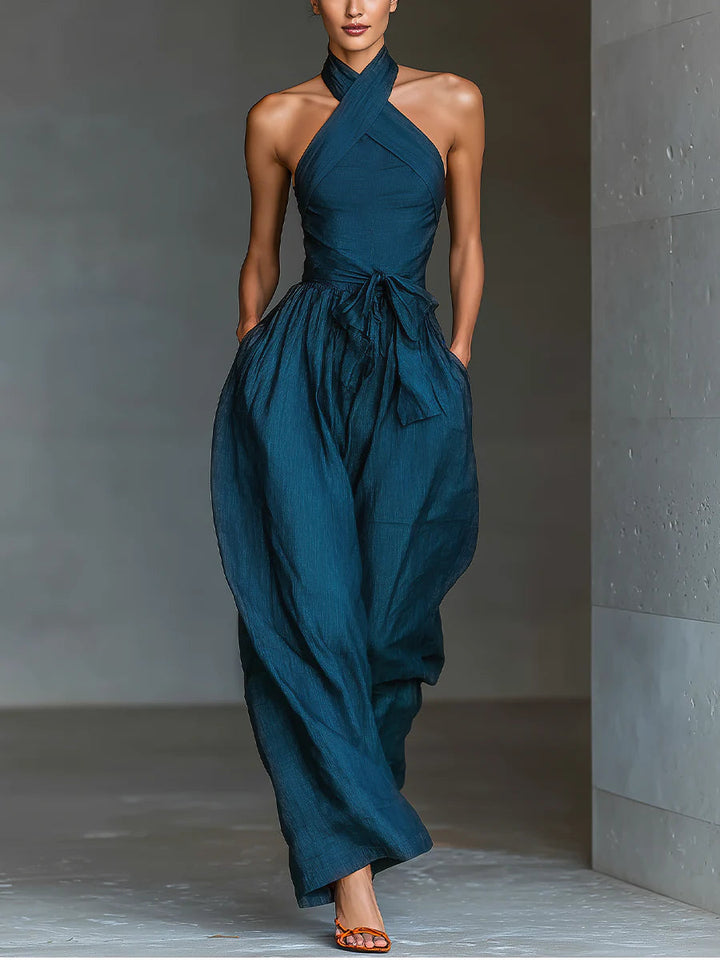 Celeste | Cross Halter Jumpsuit