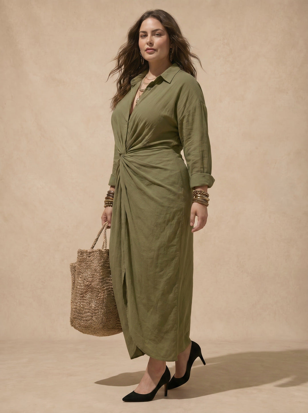 Camille | Knotted Shirt Dress