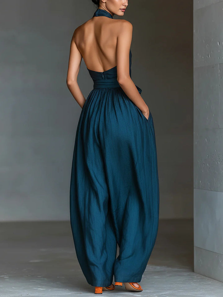 Celeste | Cross Halter Jumpsuit