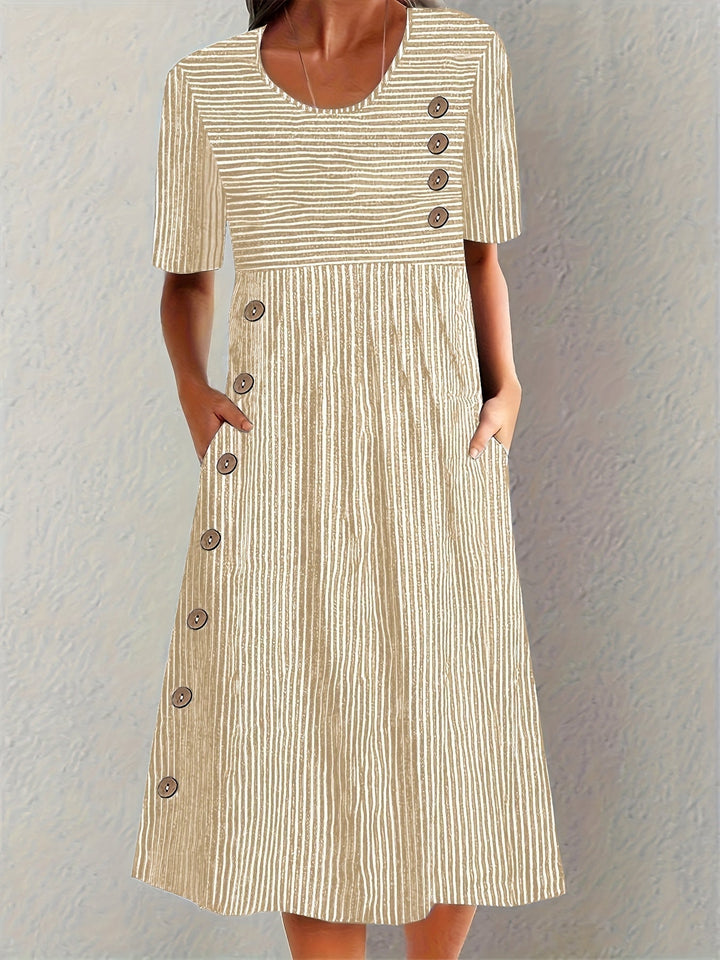 Margaret | Striped Button Dress