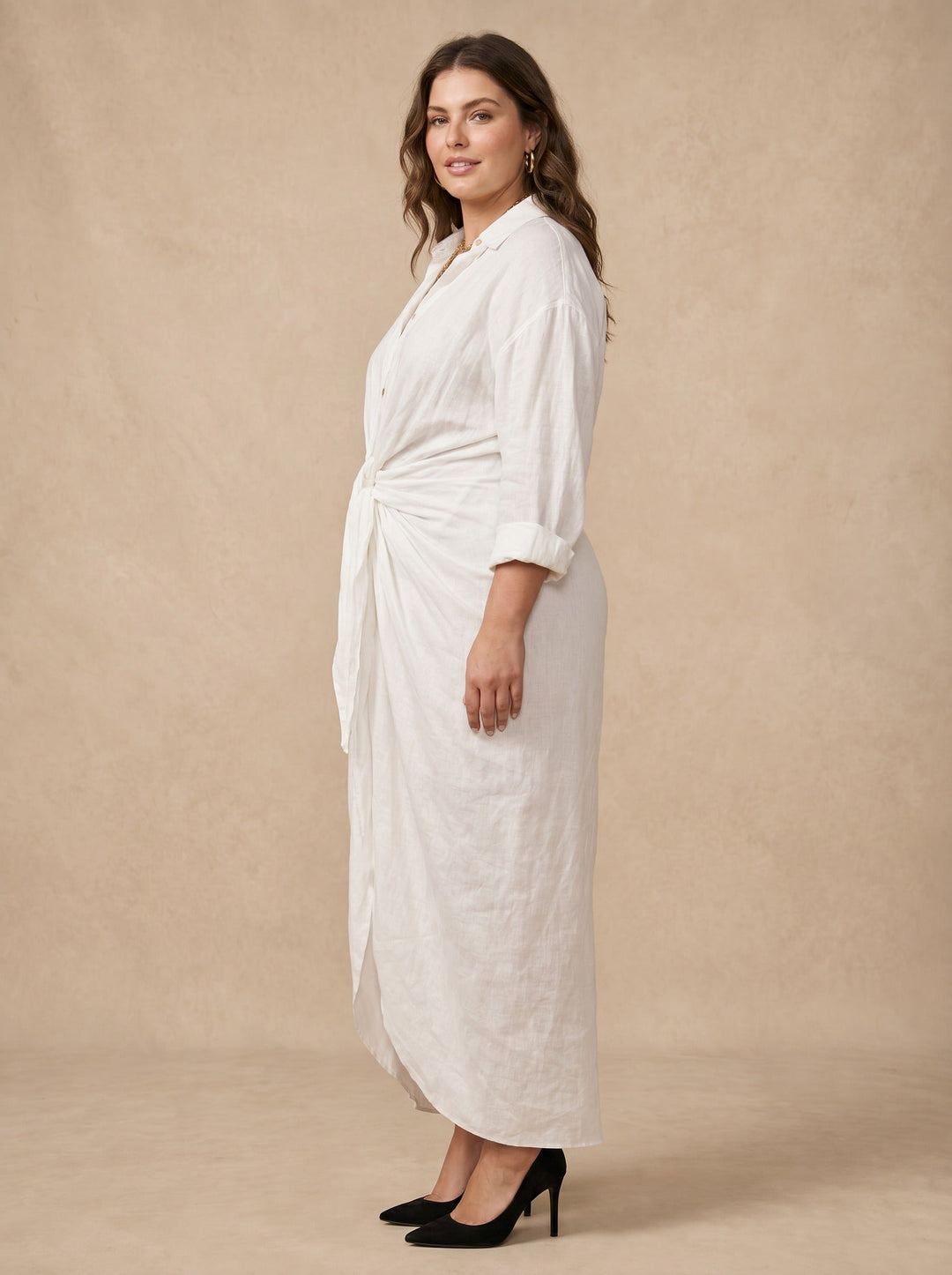 Camille | Knotted Shirt Dress
