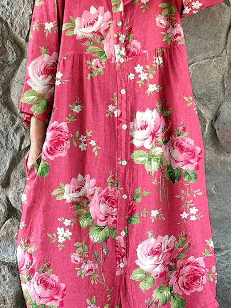 Rosemary | Floral Button Dress