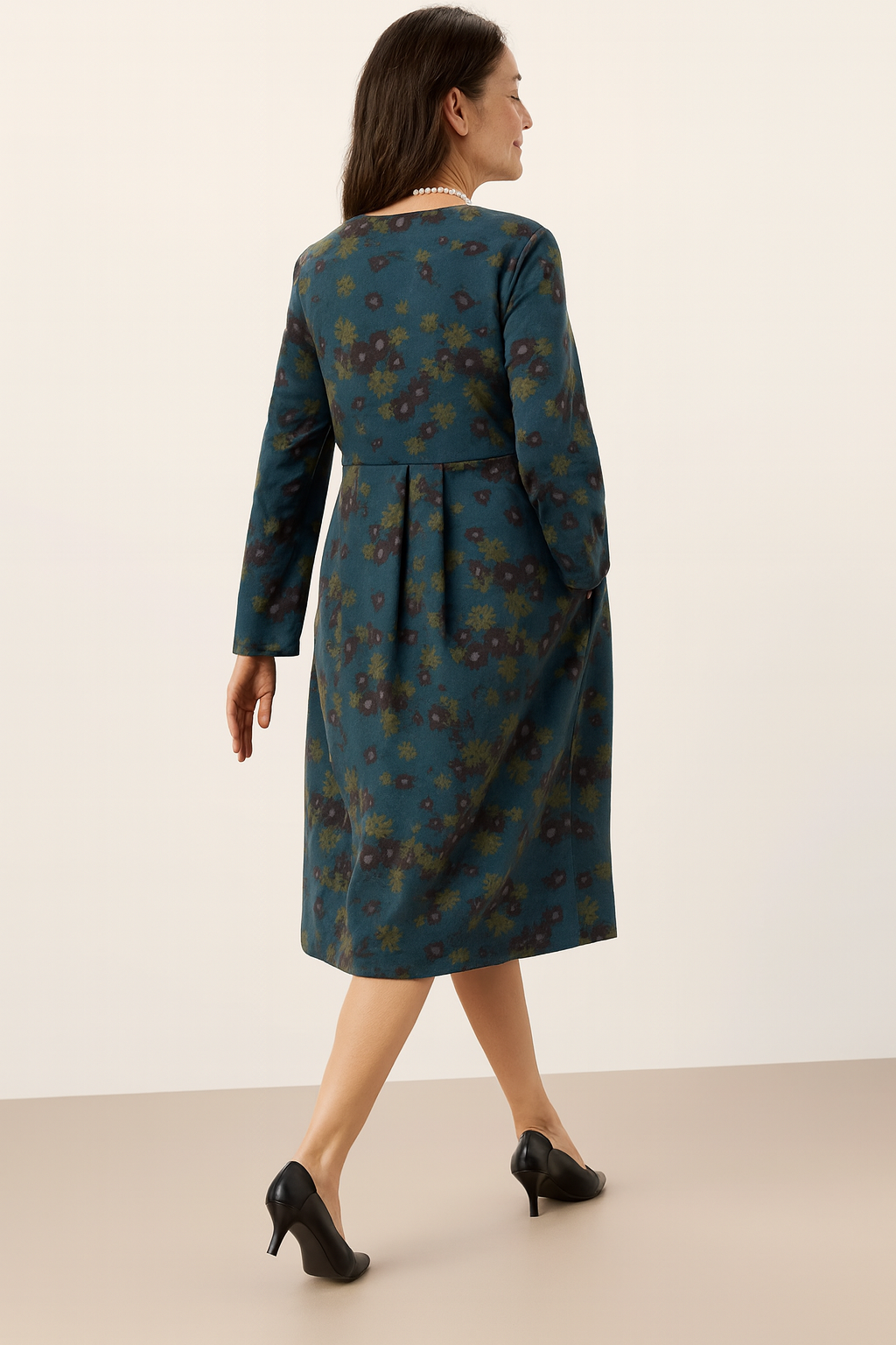 Floral Teal Midi Dress