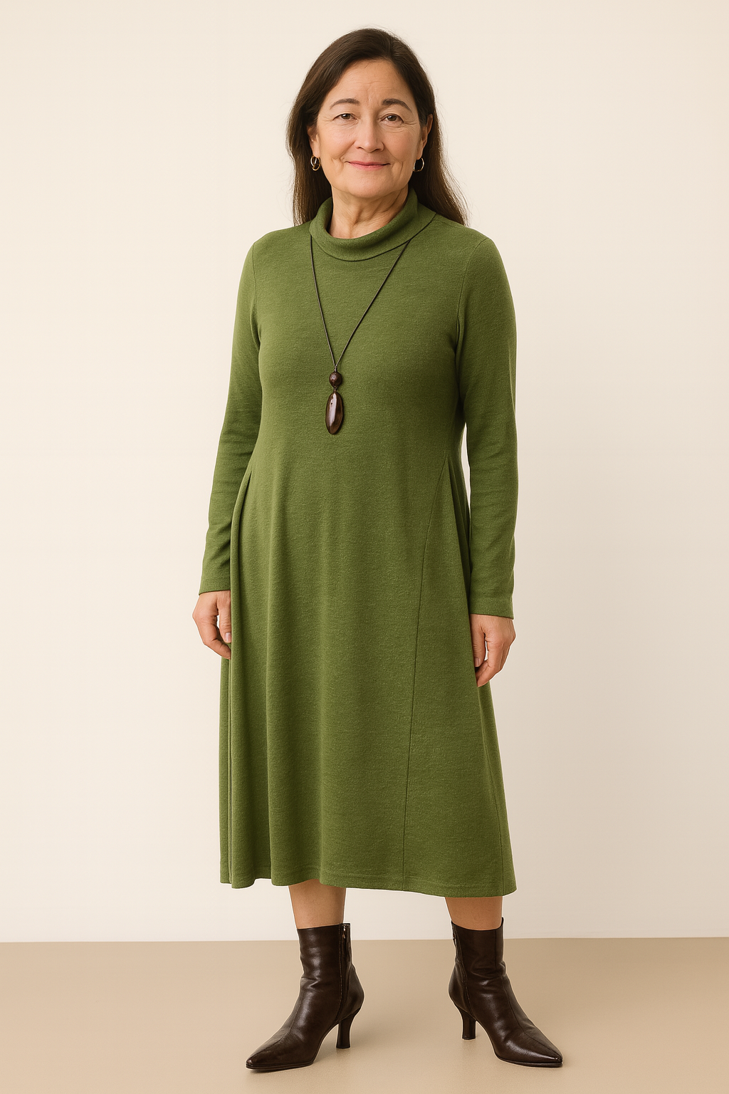 Long-Sleeve Knit Dress