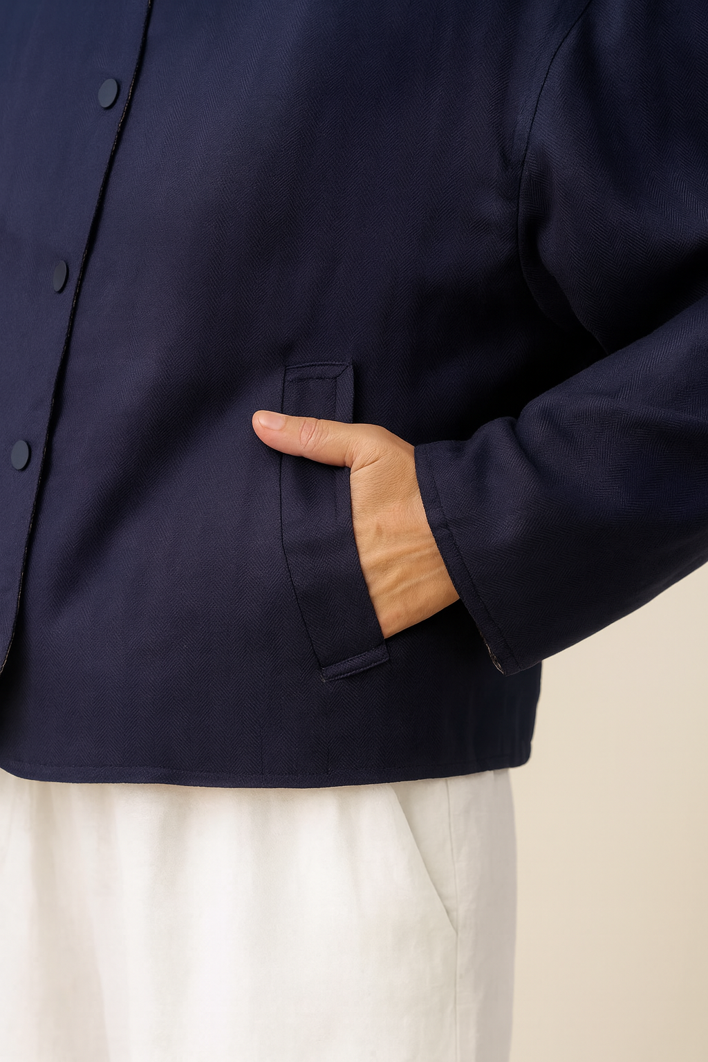 Navy Check Jacket