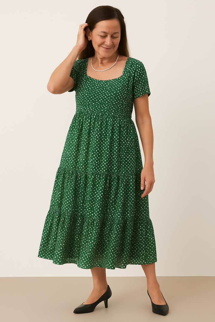 Dotted Tiered Dress