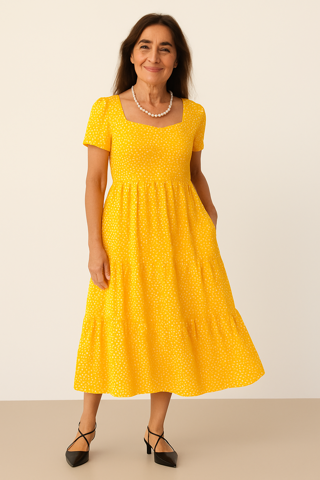 Dotted Tiered Dress