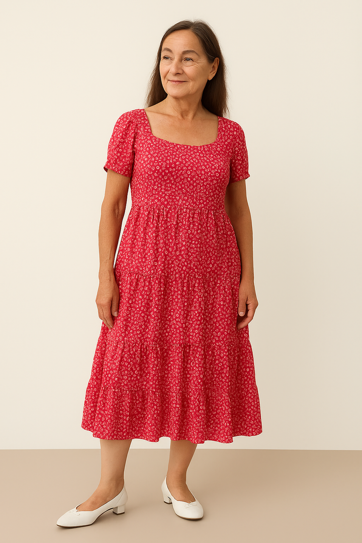 Dotted Tiered Dress