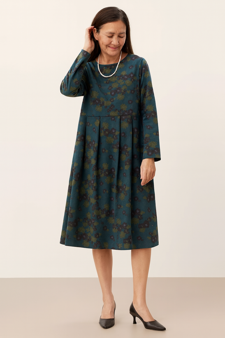 Floral Teal Midi Dress