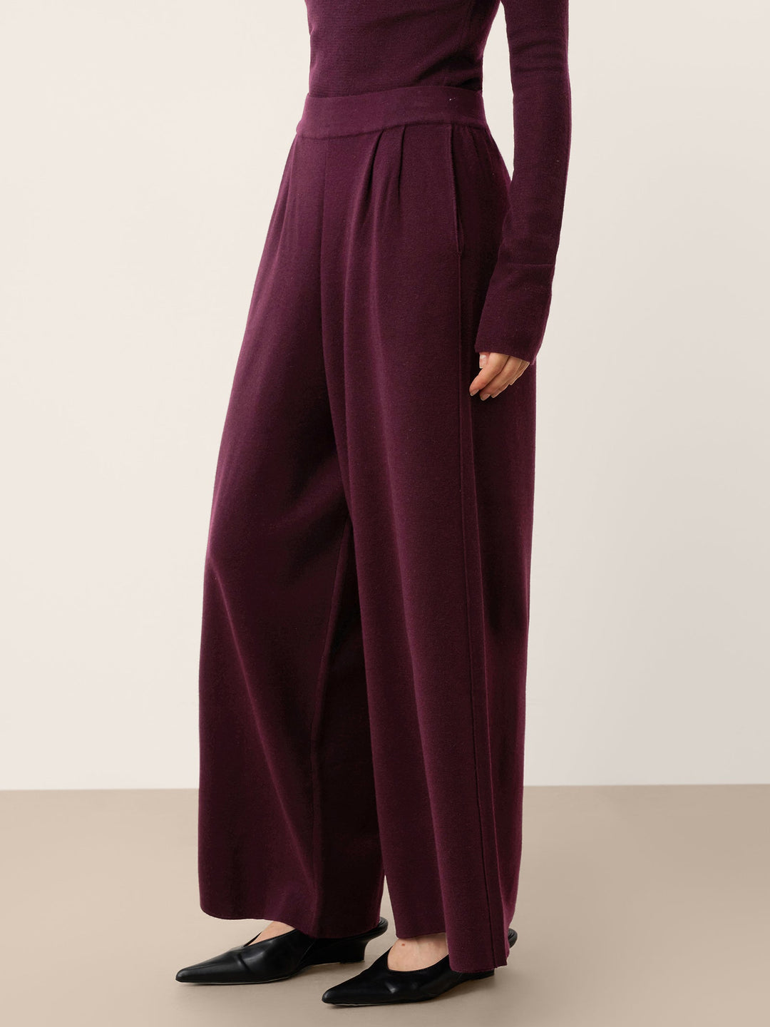High-Waist Knit Pants