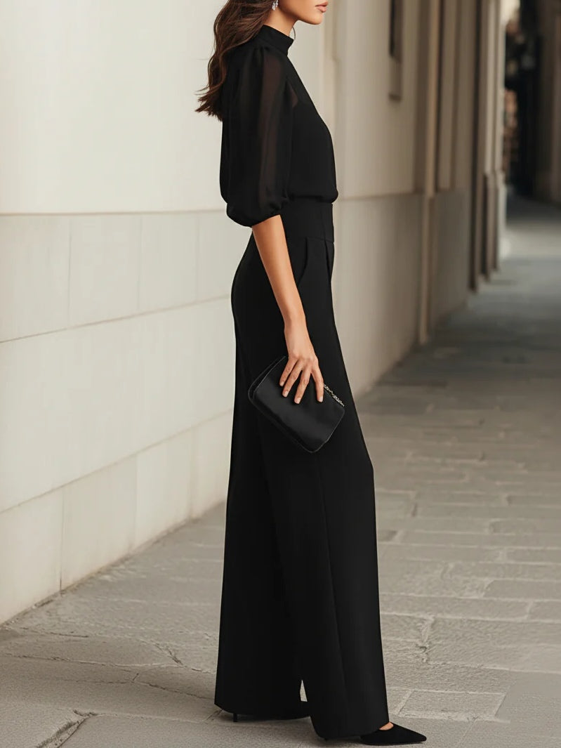 Clara | Sheer Sleeve Jumpsuit
