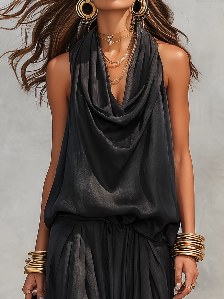 Natalie | Draped Halter Jumpsuit