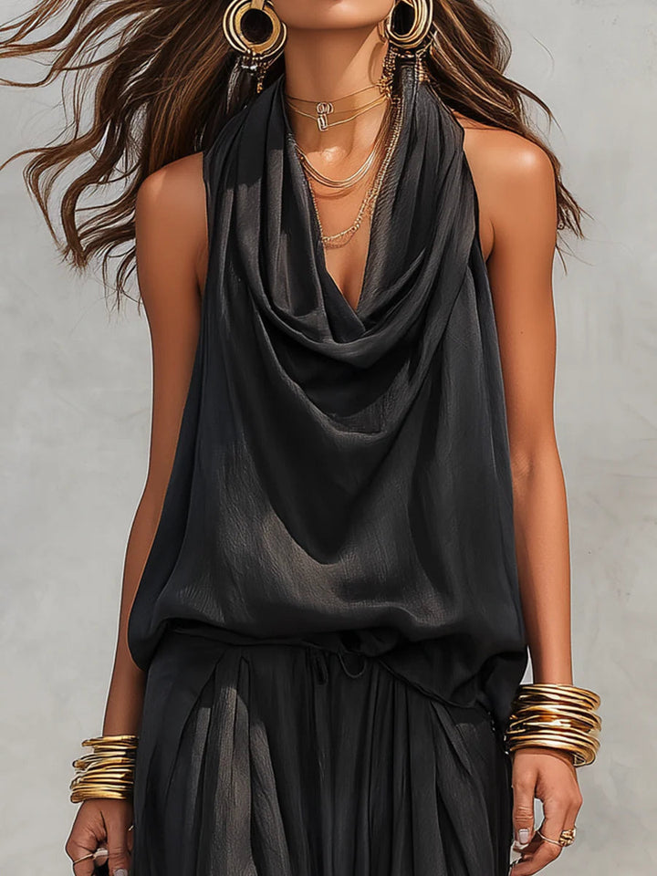 Natalie | Draped Halter Jumpsuit