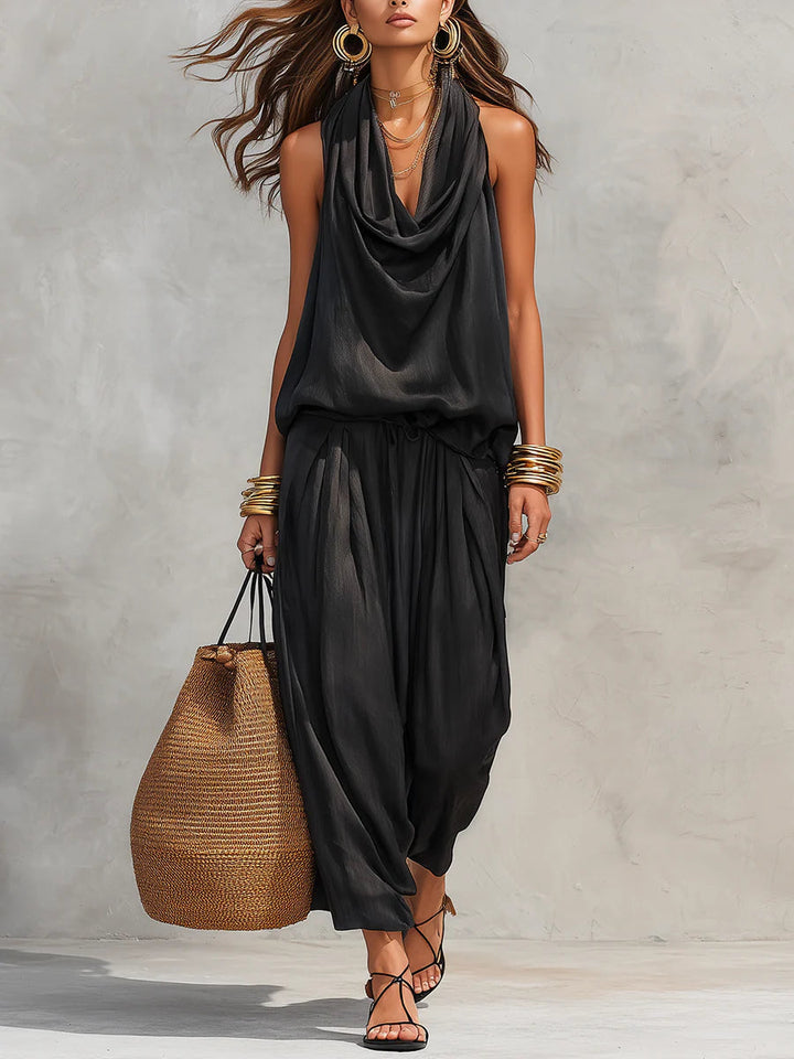 Natalie | Draped Halter Jumpsuit