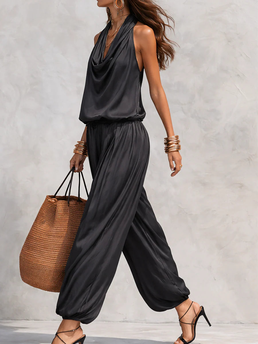 Natalie | Draped Halter Jumpsuit
