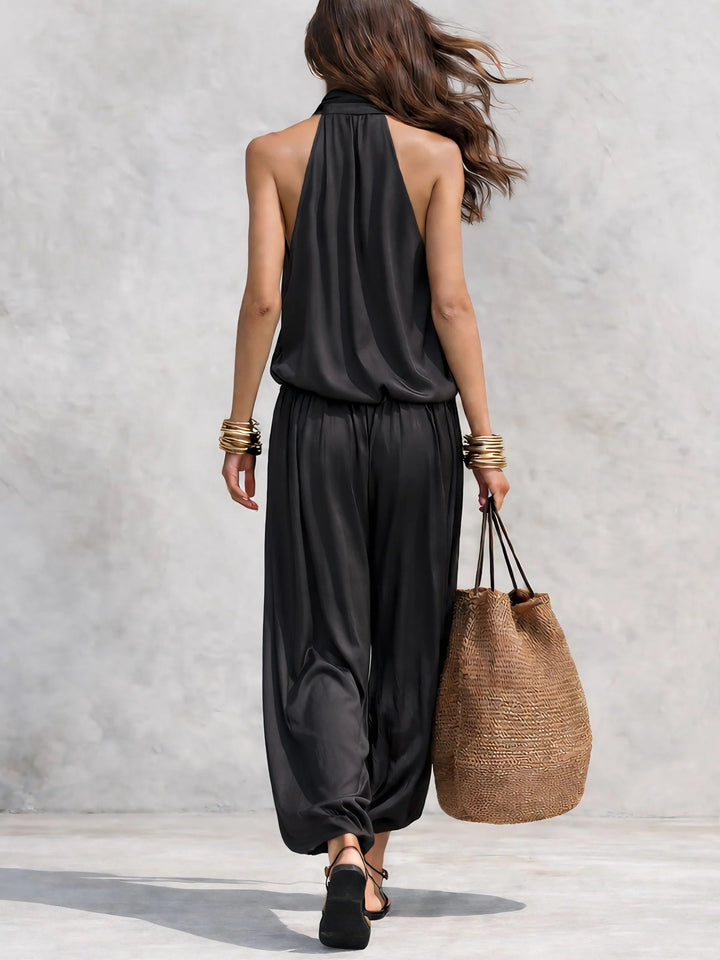 Natalie | Draped Halter Jumpsuit