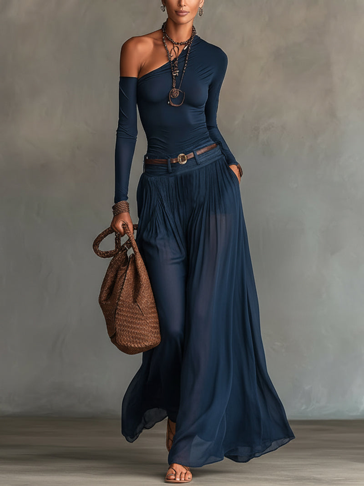 Maya | One-Shoulder Skirt Set
