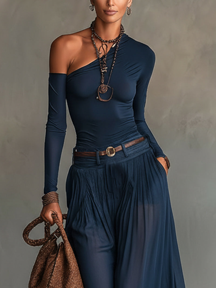 Maya | One-Shoulder Skirt Set