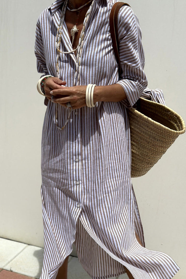 Beatrice | Striped Shirt Dress