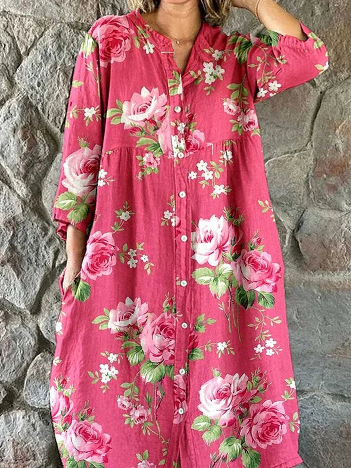 Rosemary | Floral Button Dress